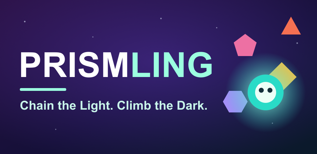 Prismling key art &ndash; Chain the Light. Climb the Dark.
